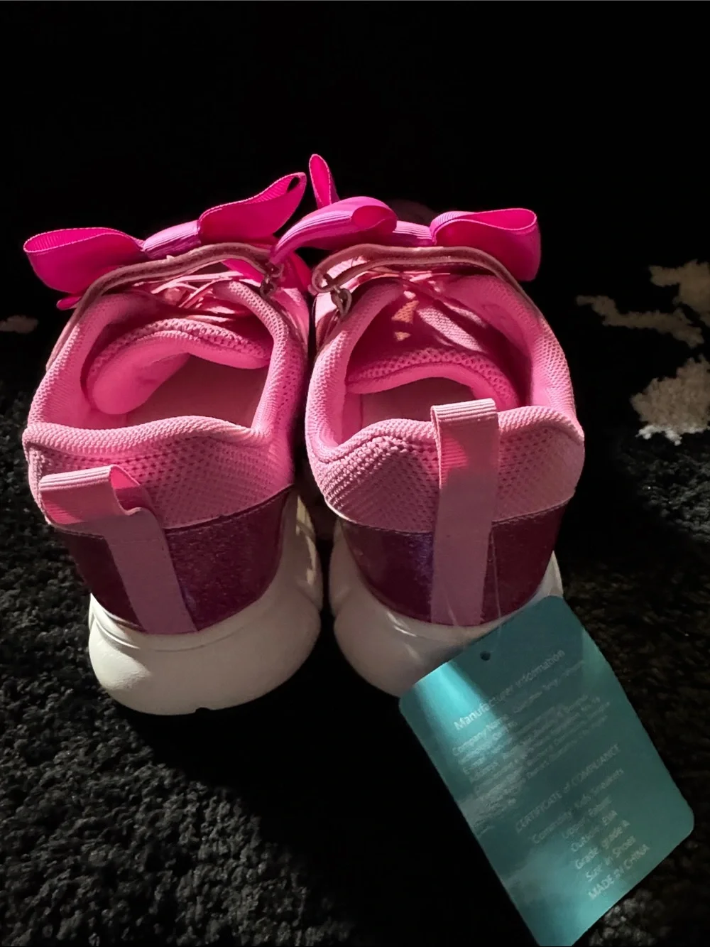 NWT size 35/3.5 US Girls' Pink Ribbon Athletic Sneakers